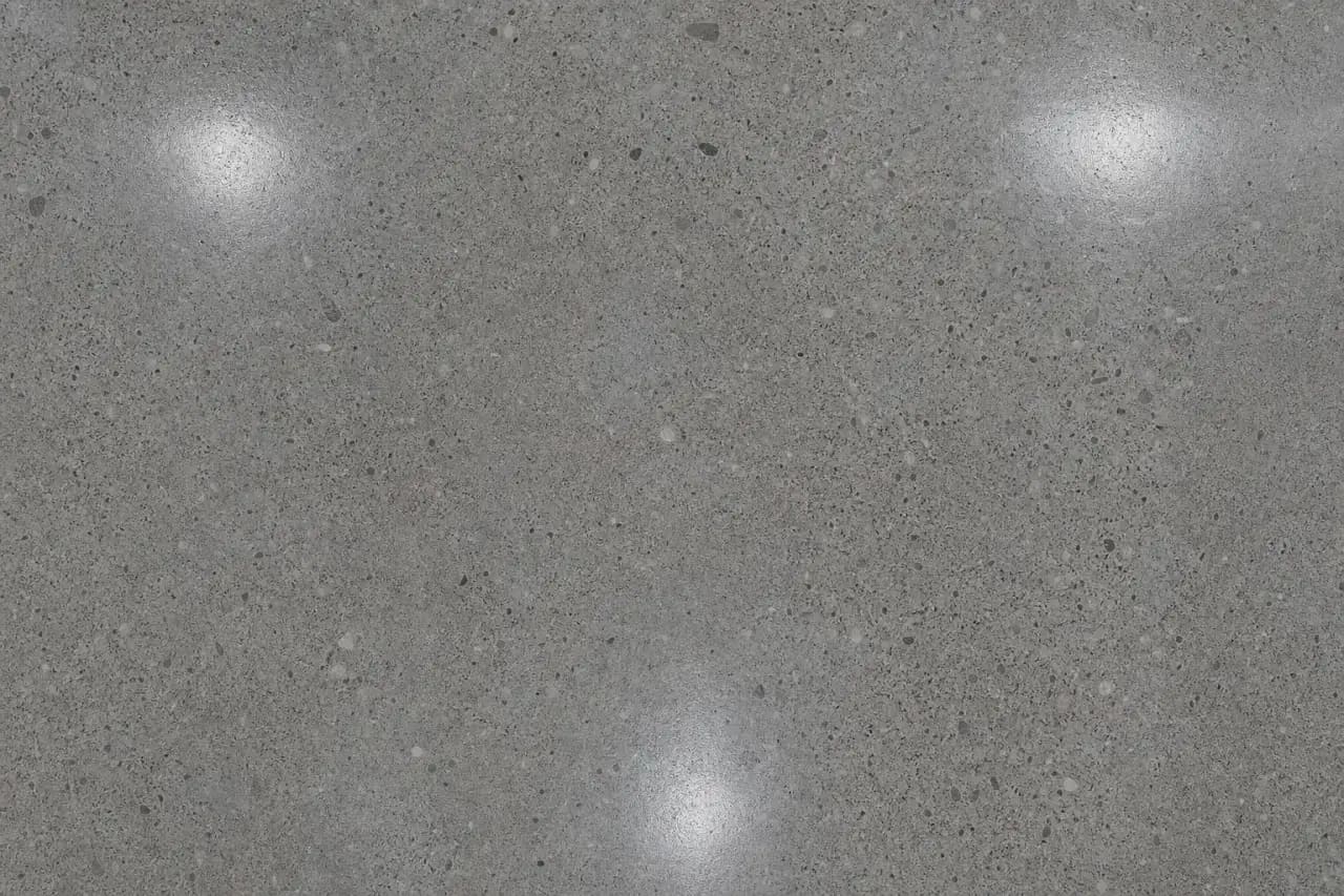 Polished concrete floor with exposed stone and a satin sheen