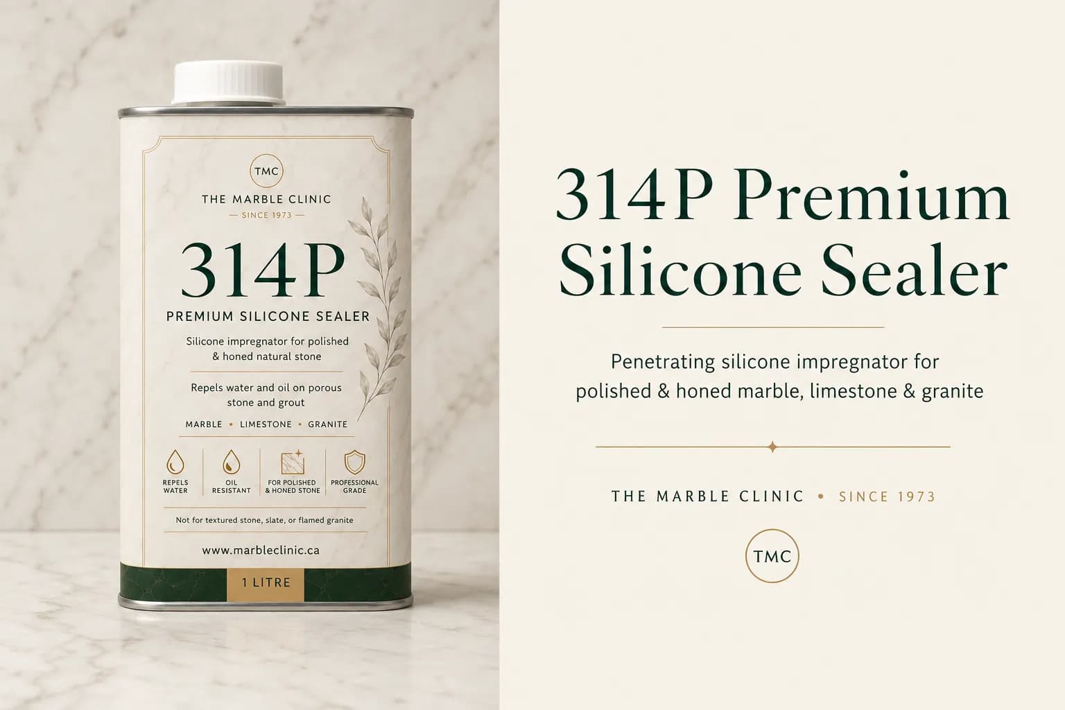 314P Premium Silicone Sealer for polished and honed marble, limestone, and granite