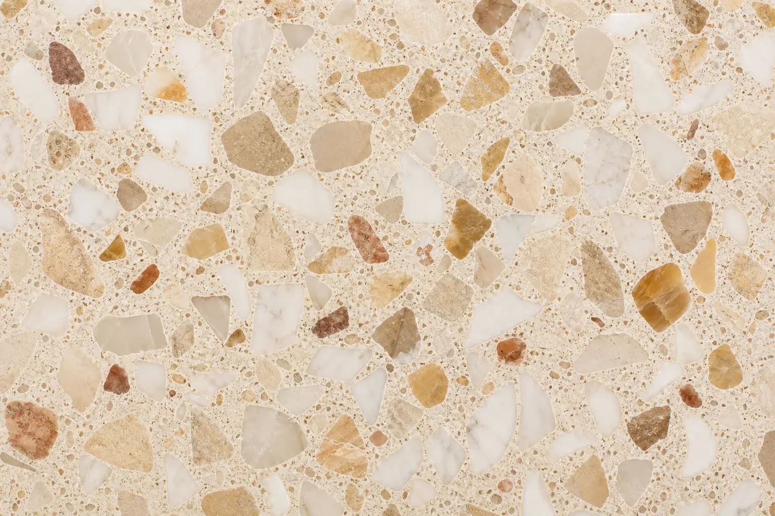 Restored terrazzo floor ground and polished to a fresh finish